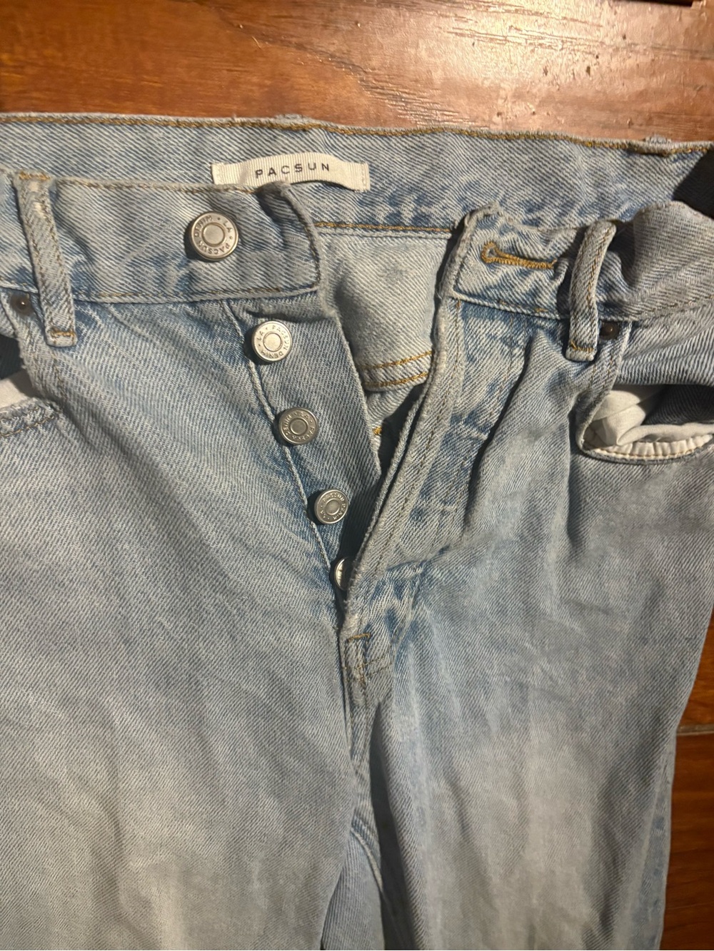 Zara Light Blue High-Rise Button-Fly Jeans